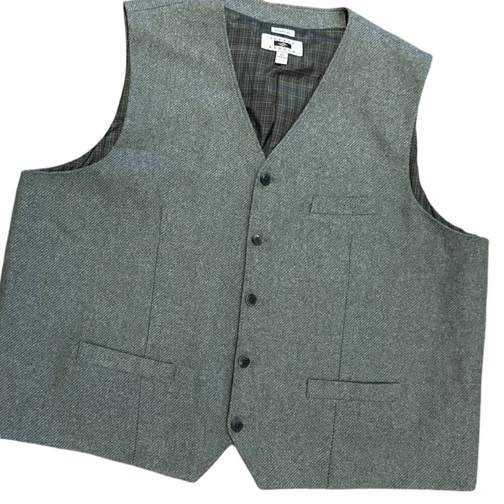 Joseph Abboud Mens Gray Wool Blend Vest in a Mens Size 4XL